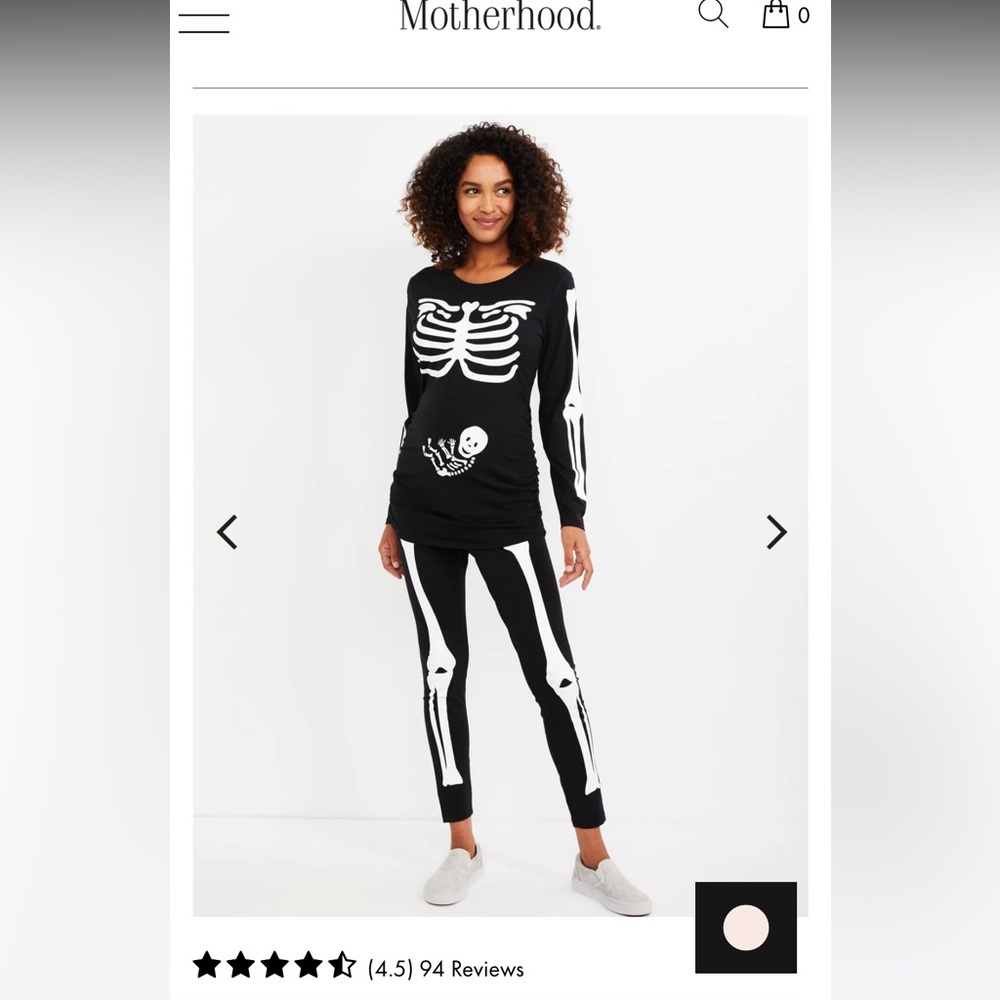 Motherhood Maternity Skeleton Halloween Costume, used, like new condition